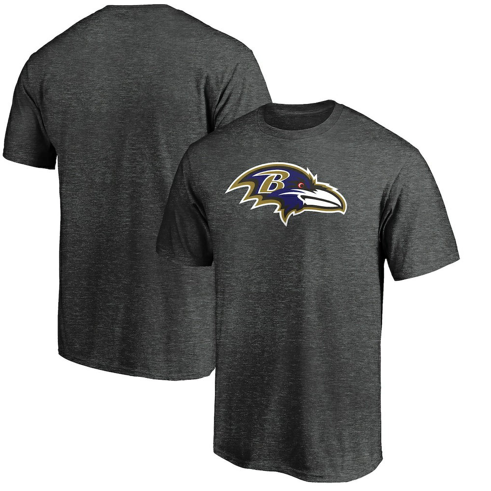 Baltimore Ravens Primary Logo T-Shirt Heather Charcoal