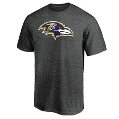 Baltimore Ravens Primary Logo T-Shirt Heather Charcoal