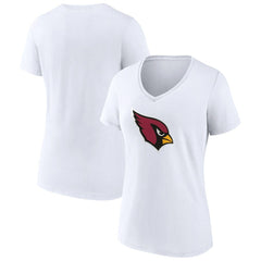 Arizona Cardinals Women's Primary Logo V-Neck T-Shirt White
