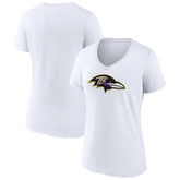 Baltimore Ravens Women's Primary Team Logo V-Neck T-Shirt White