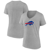 Buffalo Bills Women's Primary Team Logo V-Neck T-Shirt Heather Gray