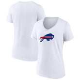 Buffalo Bills Women's Primary Team Logo V-Neck T-Shirt White