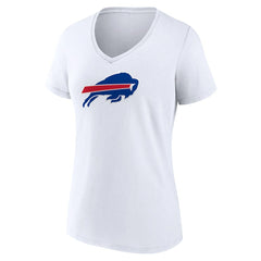 Buffalo Bills Women's Primary Team Logo V-Neck T-Shirt White