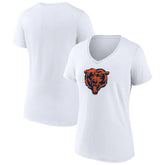 Chicago Bears Women's Primary Team Logo V-Neck T-Shirt White