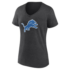 Detroit Lions Women's Primary Team Logo V-Neck T-Shirt Charcoal