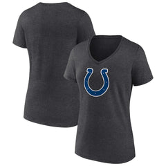 Indianapolis Colts Women's Primary Team Logo V-Neck T-Shirt Charcoal