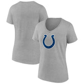 Indianapolis Colts Women's Primary Team Logo V-Neck T-Shirt Heather Gray