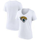 Jacksonville Jaguars Women's Primary Team Logo V-Neck T-Shirt White