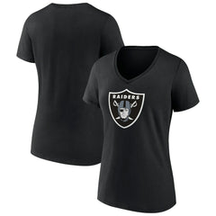 Las Vegas Raiders Women's Primary Team Logo V-Neck T-Shirt Black