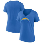Los Angeles Chargers Women's Primary Team Logo V-Neck T-Shirt Powder Blue
