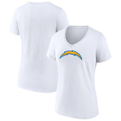 Los Angeles Chargers Women's Primary Team Logo V-Neck T-Shirt White