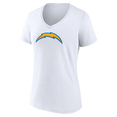 Los Angeles Chargers Women's Primary Team Logo V-Neck T-Shirt White