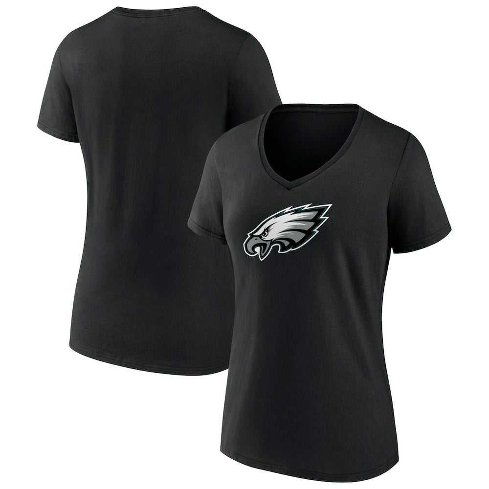 Philadelphia Eagles Women's Primary Team Logo V-Neck T-Shirt Black