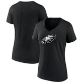 Philadelphia Eagles Women's Primary Team Logo V-Neck T-Shirt Black