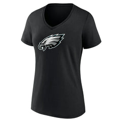 Philadelphia Eagles Women's Primary Team Logo V-Neck T-Shirt Black