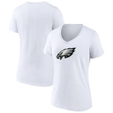 Philadelphia Eagles Women's Primary Team Logo V-Neck T-Shirt White
