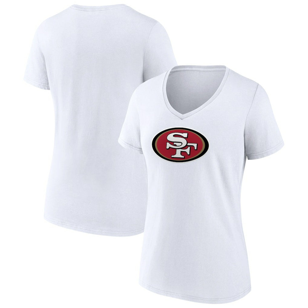 San Francisco 49ers Women's Primary Team Logo V-Neck T-Shirt White