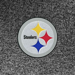 Pittsburgh Steelers Antigua Absolute Chenille Pullover Hoodie Heathered Black