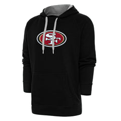 San Francisco 49ers Antigua Victory Chenille Pullover Hoodie Black