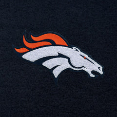 Denver Broncos Antigua Victory Chenille Pullover Hoodie Navy