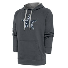 Dallas Cowboys Antigua Victory Chenille Pullover Hoodie Charcoal