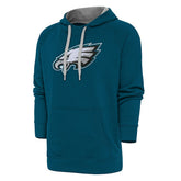 Philadelphia Eagles Antigua Victory Chenille Pullover Hoodie Midnight Green