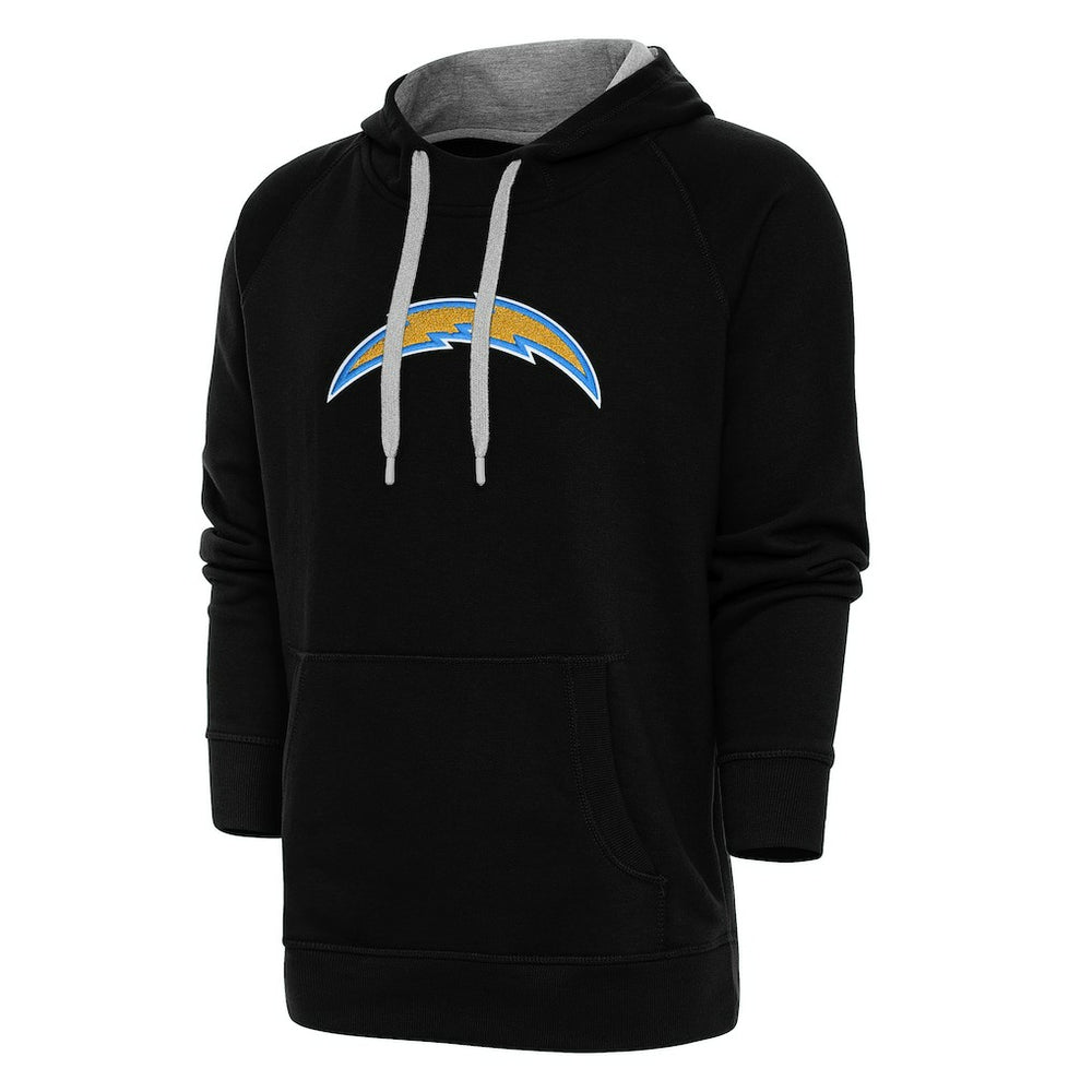 Los Angeles Chargers Antigua Victory Chenille Pullover Hoodie Black