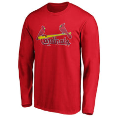 St. Louis Cardinals Official Team Wordmark Long Sleeve T-Shirt - Red T-shirts