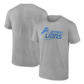 Detroit Lions Logo Team Lockup T-Shirt Heather Gray