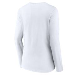 Detroit Lions Women's Logo Team Lockup Long Sleeve V-Neck T-Shirt White