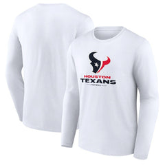 Houston Texans Logo Team Lockup Long Sleeve T-Shirt White