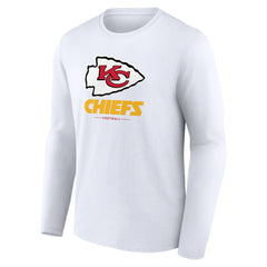 Kansas City Chiefs Logo Team Lockup Long Sleeve T-Shirt White