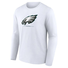 Philadelphia Eagles Logo Team Lockup Long Sleeve T-Shirt White