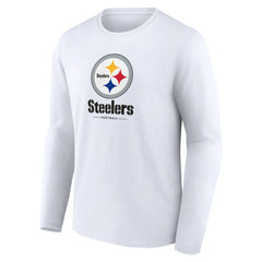 Pittsburgh Steelers Logo Team Lockup Long Sleeve T-Shirt White