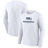 Seattle Seahawks Logo Team Lockup Long Sleeve T-Shirt White