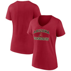Arizona Diamondbacks Women's Heart and Soul V-Neck T-Shirt - Red T-shirts