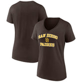 San Diego Padres Women's Heart and Soul V-Neck T-Shirt - Brown T-shirts