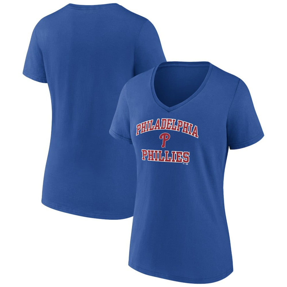 Philadelphia Phillies Women's Heart and Soul V-Neck T-Shirt - Royal T-shirts