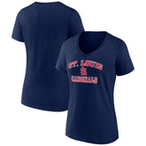 St. Louis Cardinals Women's Heart and Soul V-Neck T-Shirt - Navy T-shirts