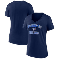 Toronto Blue Jays Women's Heart and Soul V-Neck T-Shirt - Navy T-shirts