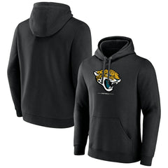Jacksonville Jaguars Logo Team Lockup Fitted Pullover Hoodie Black