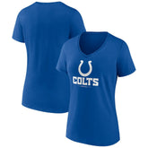 Indianapolis Colts Women's Logo Team Lockup V-Neck T-Shirt Royal