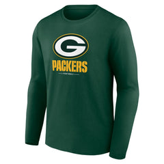 Green Bay Packers Logo Team Lockup Long Sleeve T-Shirt Green