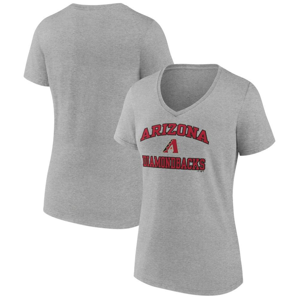 Arizona Diamondbacks Women's Heart and Soul V-Neck T-Shirt - Gray T-shirts