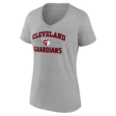 Cleveland Guardians Women's Heart and Soul V-Neck T-Shirt - Gray T-shirts