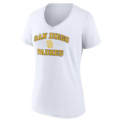 San Diego Padres Women's Heart and Soul V-Neck T-Shirt - White T-shirts