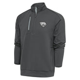 Jacksonville Jaguars Antigua Metallic Logo Generation Quarter-Zip Pullover Top Charcoal