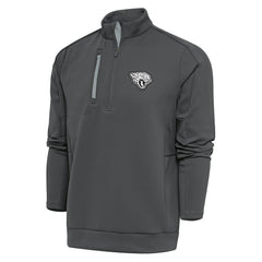 Jacksonville Jaguars Antigua Metallic Logo Generation Quarter-Zip Pullover Top Charcoal