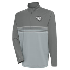 Jacksonville Jaguars Antigua Metallic Logo Pace Quarter-Zip Pullover Top Steel