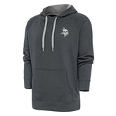 Minnesota Vikings Antigua Metallic Logo Victory Pullover Hoodie Charcoal